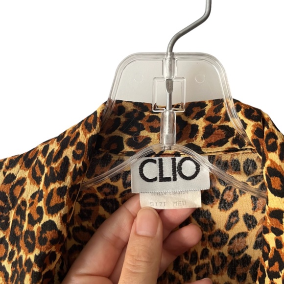 Vintage 80s 90s Leopard Cheetah Print Blouse - Picture 5 of 7
